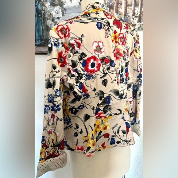 New York & Company Floral Blazer with Multicolor Design Women’s 16 - Picture 3 of 4